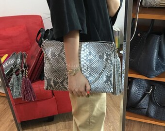 70%-off for Bulk Order, DM! Natural Genuine Python Shoulder Bag | Natural Python Skin | Genuine Python Bag | Python Handbag