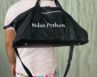 19 in schwarz / grau / braun / blau echte Python Top Griff Tasche, Schlangenhaut Handtasche, exotisches Leder, Luxushandtasche