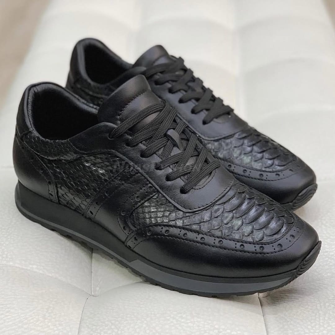 Genuine Black Python Skin Tie Sneakers Shoes - Etsy