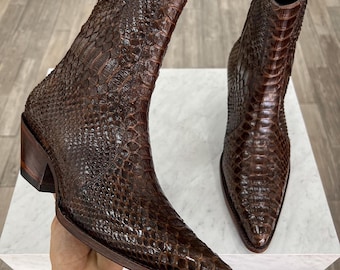 70%-off for Bulk Order, DM! Python Skin Boots