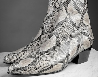 70%-off for Bulk Order, DM! Genuine Natural Color Python Skin Boots