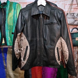 70%-off for Bulk Order, DM! St. Puerto Python Leather Jacket