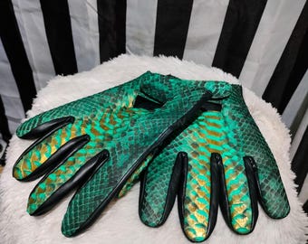 Green Gradation Python Luxury Gloves