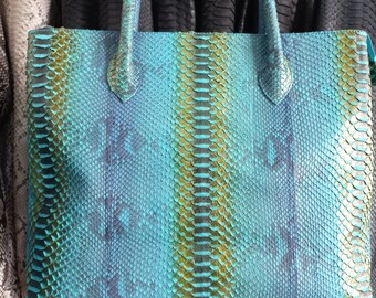 70%-Rabatt für Sammelbestellung, DM! Exotische Grüne Echte Python Tasche mit Henkel
