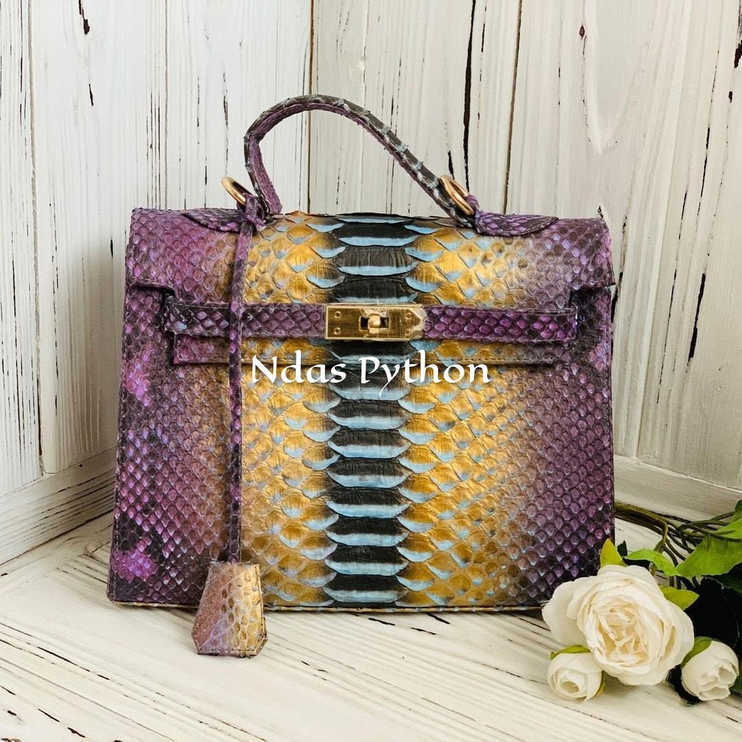  Genuine Snakeskin Royal Purple Tote Bags for Women