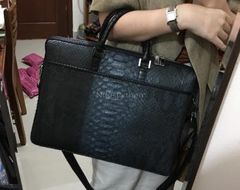 70%-off for Bulk Order, DM! Black Genuine Python Top Handle Bag