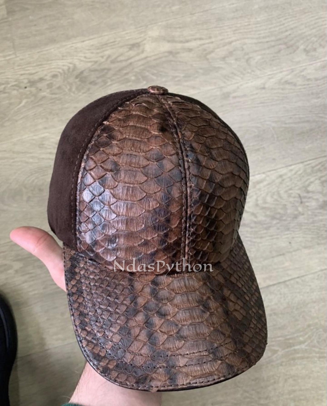 Brown Genuine Python Caps, Python Hats, Python Caps, Real Snake Skin ...