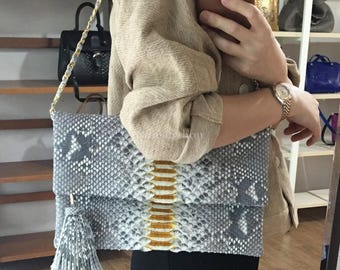 70%-off for Bulk Order, DM! Natural Genuine Python Shoulder Bag | Natural Python Skin | Genuine Python Bag | Python Handbag