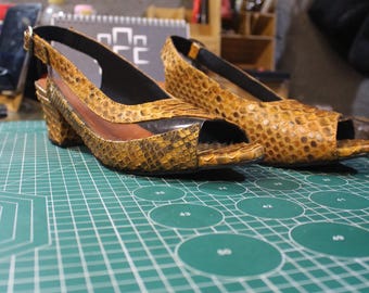 70%-off for Bulk Order, DM! Brown Python Skin Half Heels for Party Girls