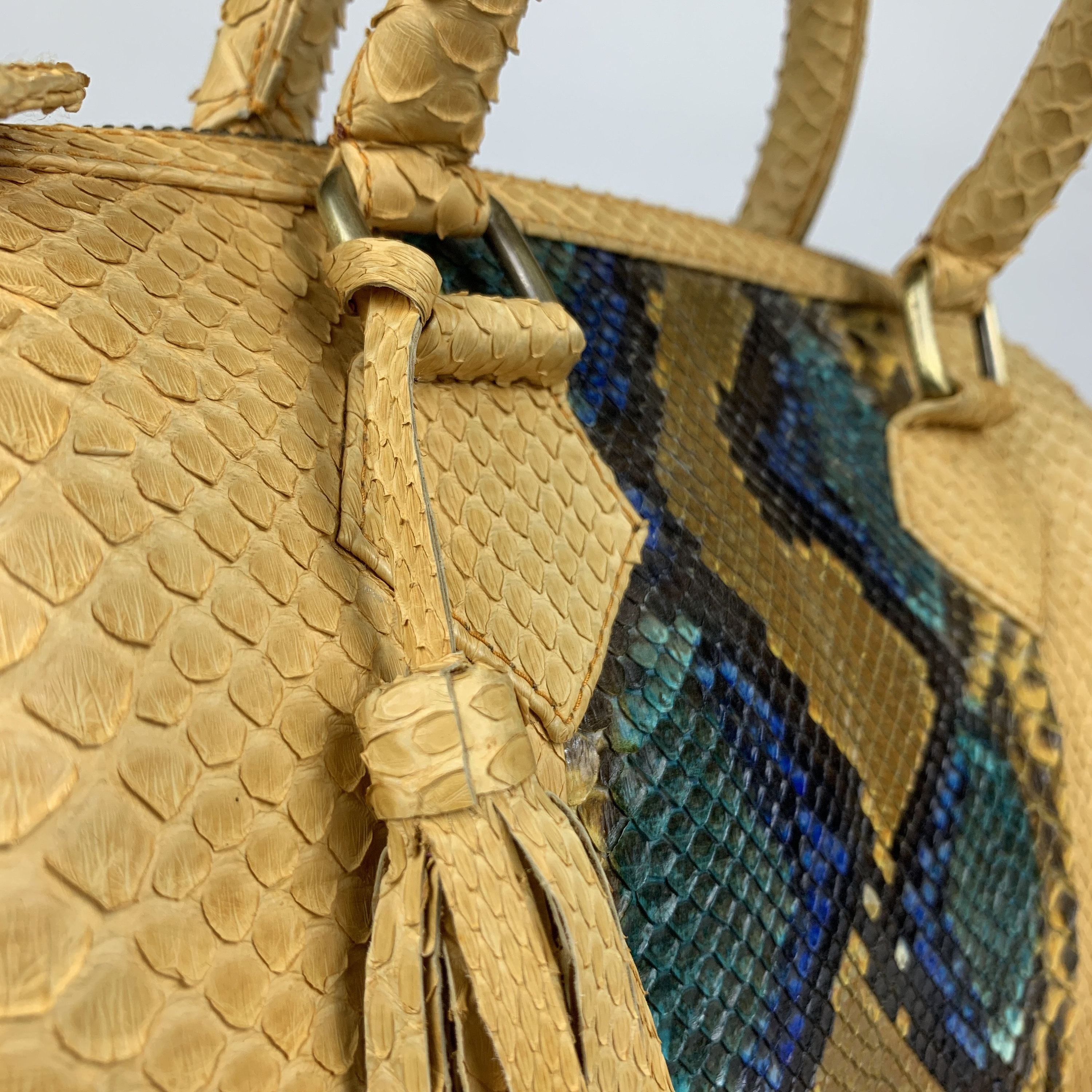 Yellow Genuine Python Top Handle Bag, Snake Skin Handbag, Exotic Leather, Luxury Handbag Etsy