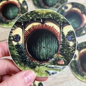 Cozy Garden Home | Cottagecore Sticker | Round Door Watercolor Art | Waterproof Vinyl Sticker | Gift for Her | Gift for Book Lover