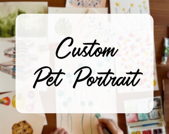 Custom Pet Portrait | Hand-painted Watercolor Pet Illustration | Dog or Cat Owner Gift | Custom Christmas Gift