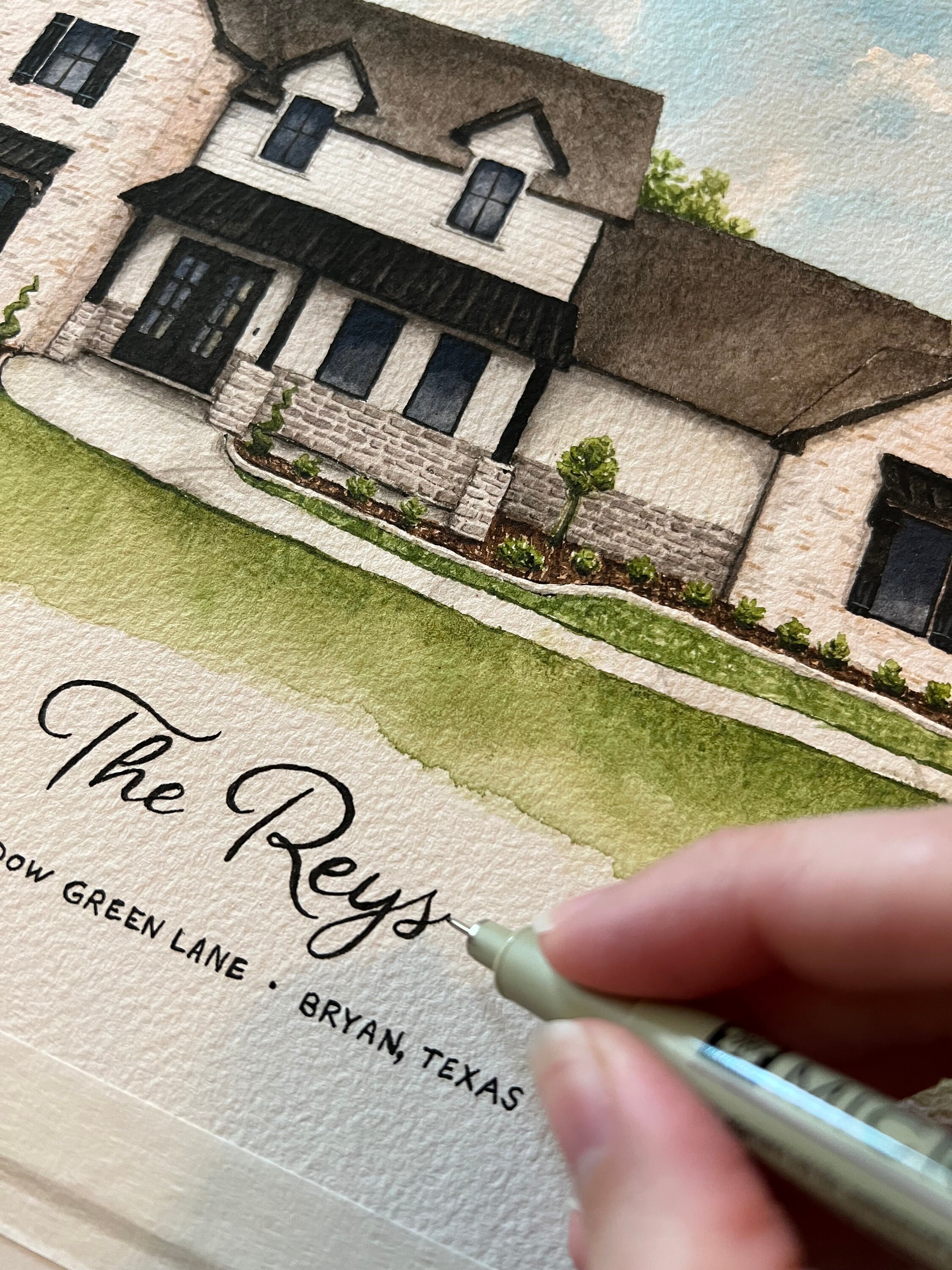 Custom Home Portrait | Hand-painted Watercolor House Illustration ...