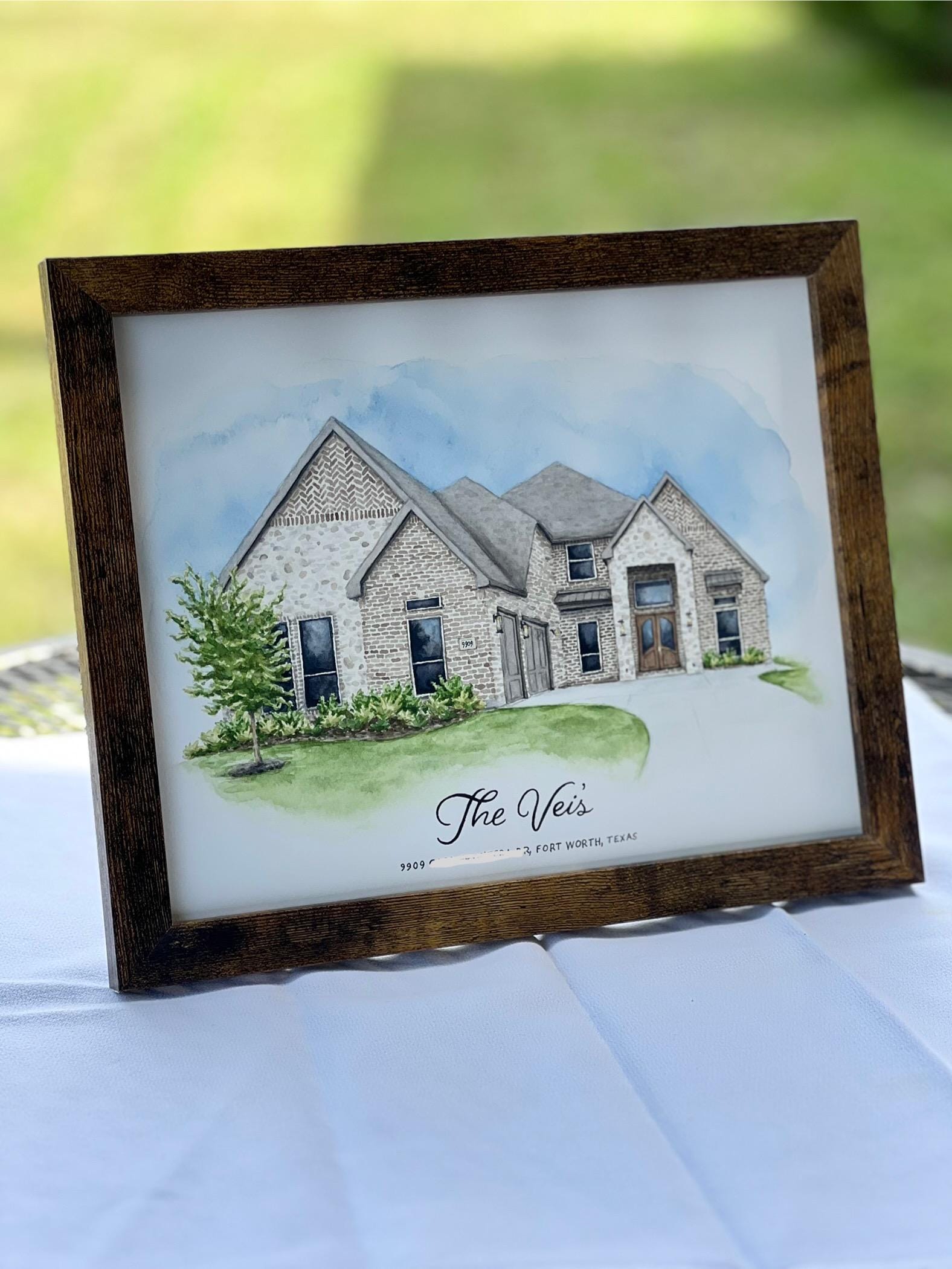 Custom Home Portrait | Hand-painted Watercolor House Illustration ...