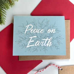 Peace on Earth Card | Christmas Card | Minimalist Holiday Card | Hand ...