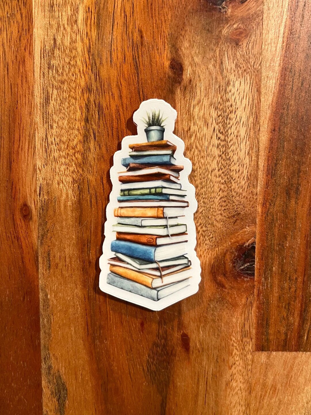 Stack of Books Sticker | Waterproof Vinyl, Reader Gift - Etsy