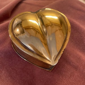Vintage Brass Heart-Shaped Jewelry and Rosary Box with Gorgeous Patina - Timeless Antique Storage, Romantic Gift for Her