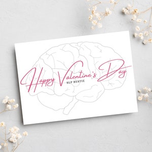 Carte SLP Bestie de la Saint-Valentin | Carte cérébrale d’orthophonie | Carte pliable Joyeuse Saint-Valentin | Téléchargement numérique Cadeau imprimable | Ami