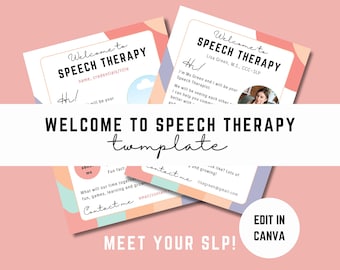 Maak kennis met je SLP-hand-out | Bewerkbare sjabloon logopedie (digitale download)