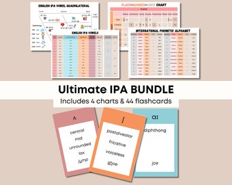 Ultimate IPA Bundle | International Phonetic Alphabet Speech Therapy Chart | Printable Consonant & Vowel Flashcards | Educational Resource