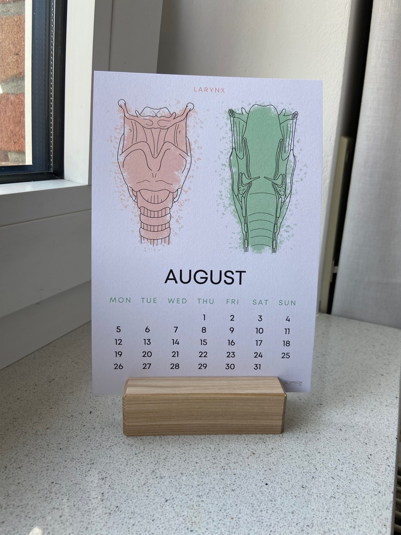 2024 Speech Pathology Calendar Printable Vertical A4 Letter A3 A5 PDF ...