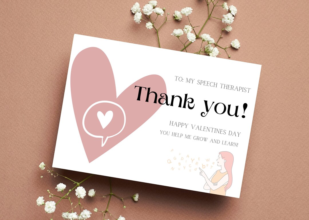 Speech Therapy Thank You Valentine's Day Cards | Pediatric SLP Love ...