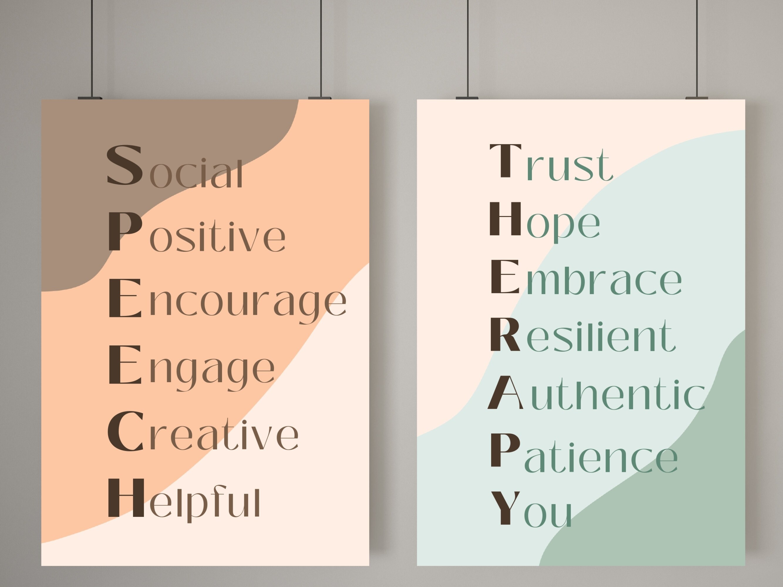 Buy 2 Speech Therapy Posters With Mnemonic Wall Art &amp; Office Decor Gift ...