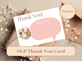 Speech Therapist Thank You Card | Personalized SLP Gift (PDF)
