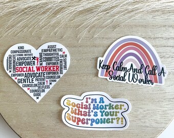 SOCIAL WORKER APPRECIATION Stickers - Vinyl Stickers, Social Worker Month, Sticker Bundle, Health Care Worker, Social Worker Gift, Uplifting