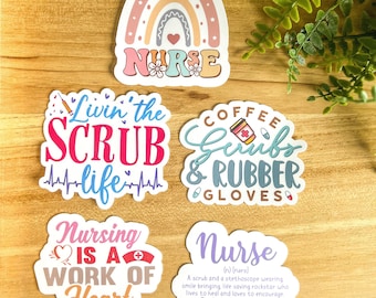 NURSE APPRECIATION STICKERS - Vinyl Stickers, Nurses Week, Sticker Bundle, Health Care Worker, Nurse Gift, Uplifting, Registered Nurse, Lpn