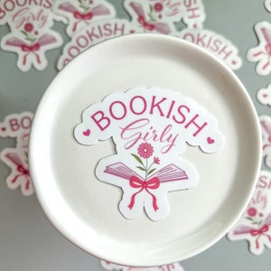 Bookish Girly Vinyl Stickers - Bookworm Gift, Booktok, Laptop Sticker, Water Bottle Sticker, Mirror Sticker, Kindle Sticker, Book Lover