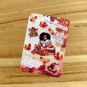 Fall Cutie E-Reader Insert - Kindle Insert Black Girl, Fall Insert, Bookish Gift, Book Lover Gift, iPad mini insert, Kindle Paperwhite