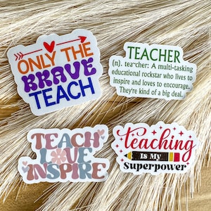 LERAAR WAARDERING STICKERS - Vinylstickers, Eindejaarsleraarcadeau, stickerbundel, opvoeder, lerarencadeau, opbeurend, laptopsticker