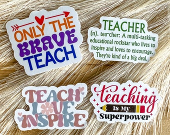 TEACHER APPRECIATION STICKERS - Vinyl Stickers, End of Year Teacher Gift, Sticker Bundle, Educator, Teachers Gift, Uplifting, Laptop Sticker