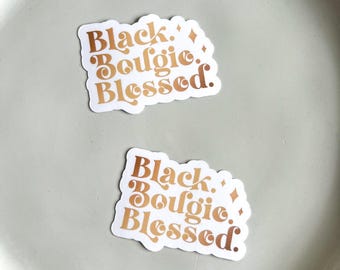 Naklejka winylowa Black Bougie Blessed - Naklejka Black Girl, Naklejka Kindle, Junk Journal, Naklejka na laptopa, Naklejka na butelkę z wodą, Naklejka na iPada