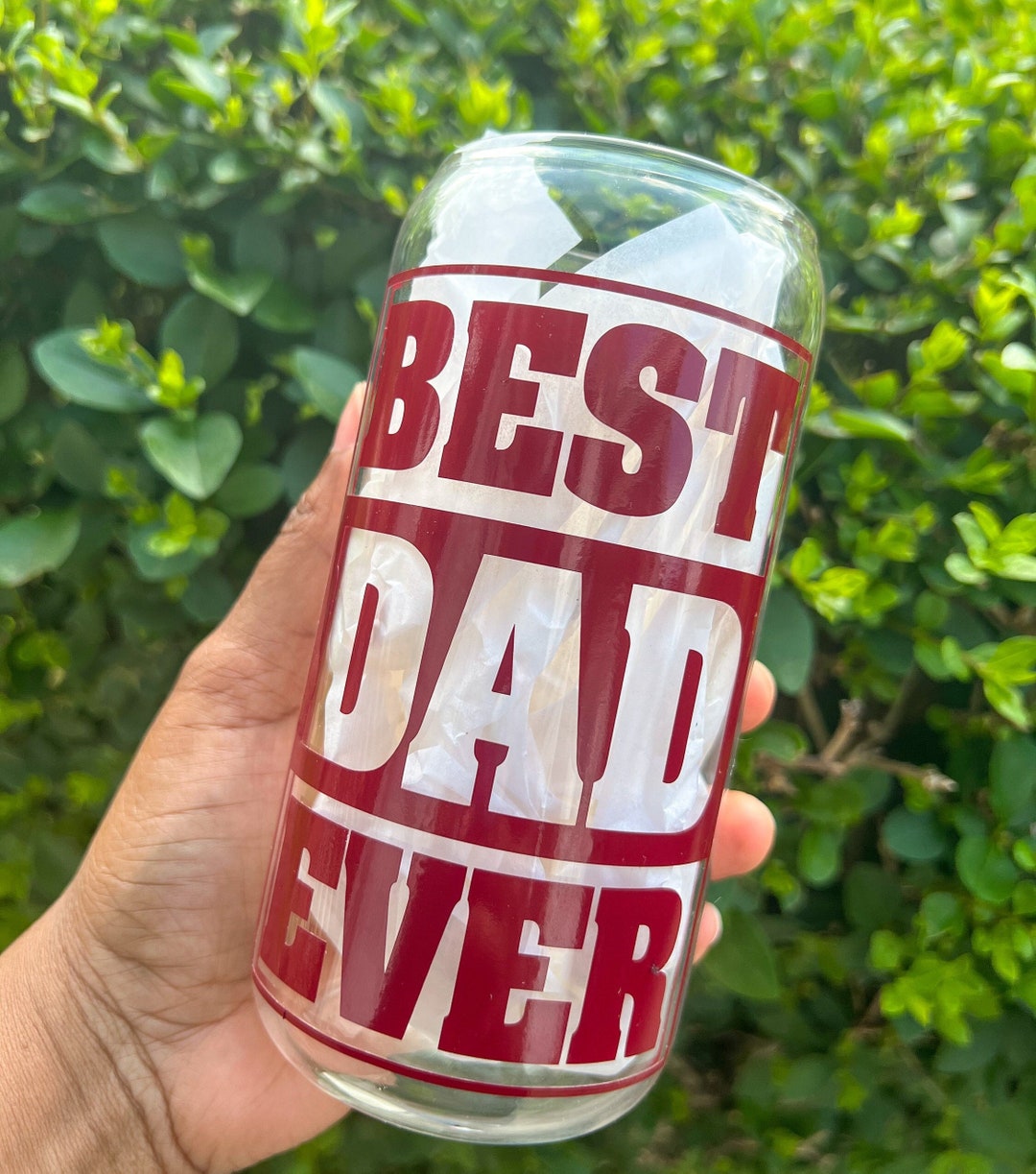 BEST DAD EVER Cup Fathers Day Gift From Kids Beer Glass Etsy