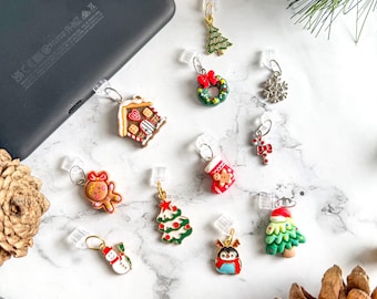 Christmas Kindle Charms - Kindle Accessory, Phone Charm, USB Charm, iPhone Charm, iPad Charm, Bookish Gift, Phone Accessory, E-reader Charm
