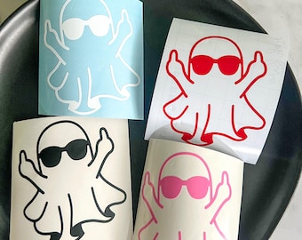 Mittelfinger Geist Aufkleber Aufkleber - Halloween-Geist, Cup Aufkleber, Fenster Aufkleber, Auto Aufkleber, Halloween Cup Aufkleber, Geist