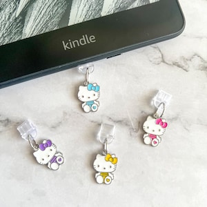 Cute Kitty Kindle Charms - Kindle Accessory, Phone Charm, USB Charm, iPhone Charm, iPad Charm, Bookish Gift, Phone Accessory, Dust Plug