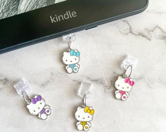 Cute Kitty Kindle Charms - Kindle Accessory, Phone Charm, USB Charm, iPhone Charm, iPad Charm, Bookish Gift, Phone Accessory, Dust Plug