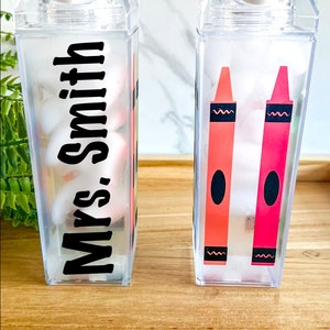 Color Changing Crayon Milk Carton Tumbler- Iced Coffee Cup, Coffee Tumbler, Back to School, Teacher Gift, Kids Water Tumbler, Travel Tumbler