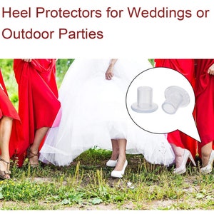 High Heel Protectors 30 Pairs With Thank You White Bags, Size S,M,L Perfect for Outdoor Weddings or Outdoor Events image 9