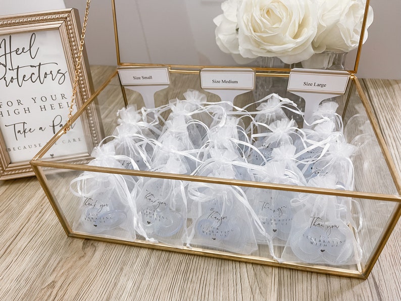 High Heel Protectors 30 Pairs With Thank You White Bags, Size S,M,L Perfect for Outdoor Weddings or Outdoor Events image 3