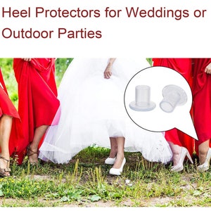 High Heel Protectors 12 Pairs With Thank You White Bags, Size S,M,L Perfect for Outdoor Weddings or Outdoor Events image 8