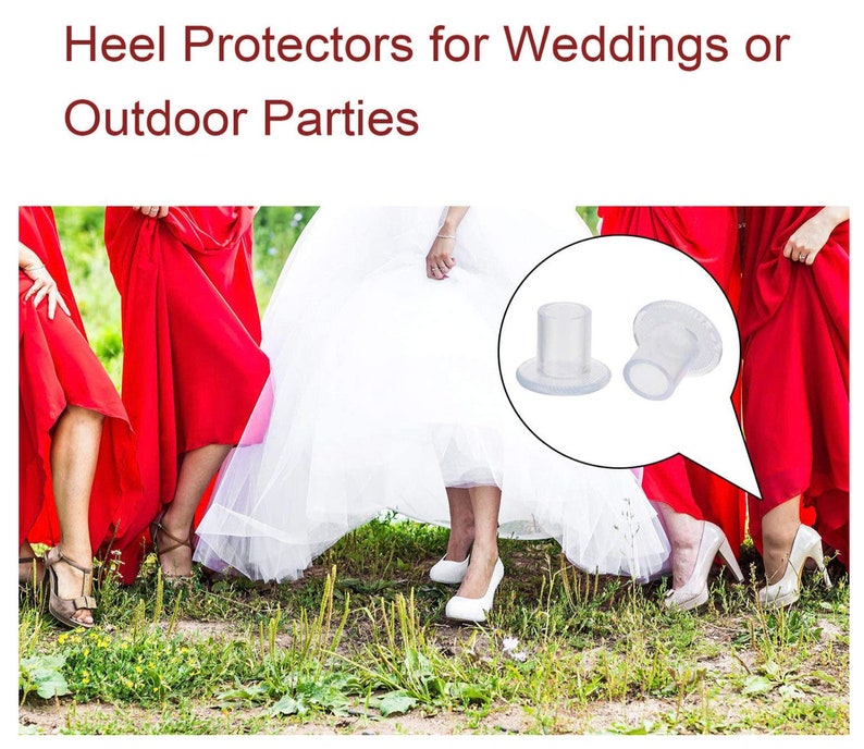 High Heel Protectors 12 Pairs With Thank You White Bags, Size S,M,L Perfect for Outdoor Weddings or Outdoor Events image 8