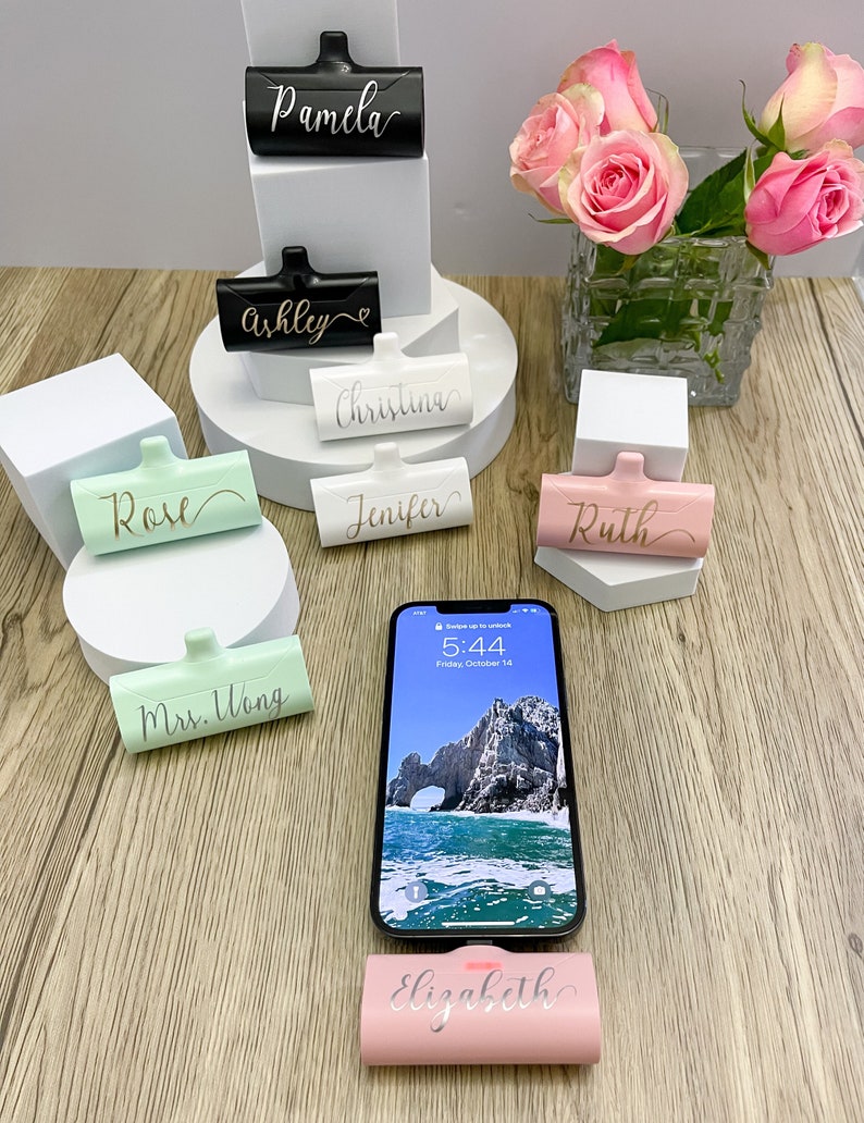 Bridesmaid Proposal, Personalized Portable iPhone Charger With Built-in Charger, Maid Of Honor Gift, Brides Gift, Mother Of The Bride Gift image 3