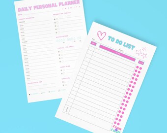 Pack of 2, Daily Personal Planner & To Do List l Planner Printable | Digital Download