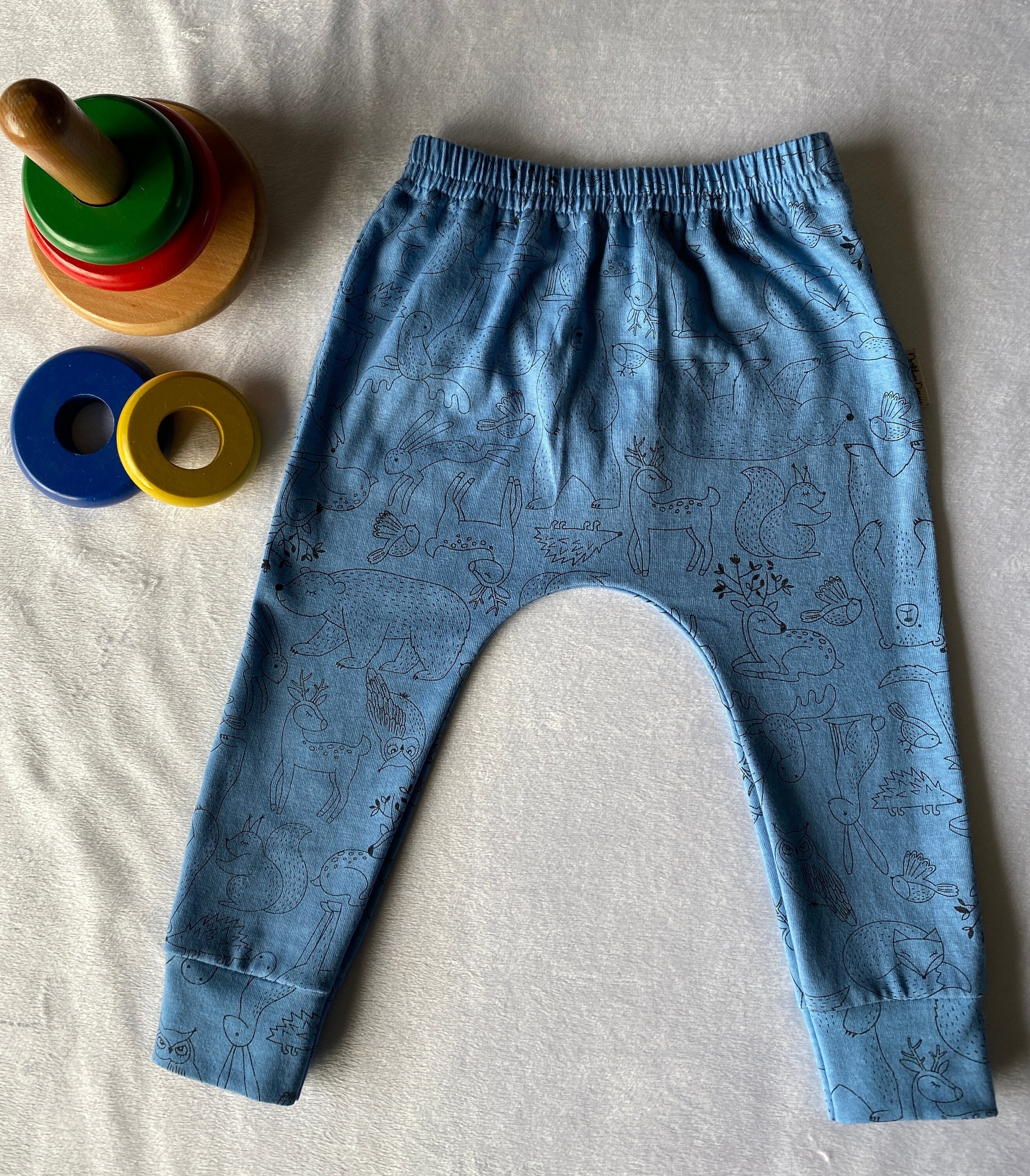 Baby Girls Boys Trousers High Baggy Clothes Real Nappy Handmade Cotton Red Blue 