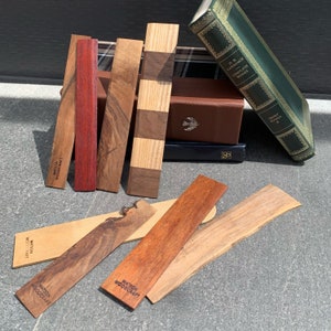 Handmade Wooden Bookmarks - Walnut Varieties, Paduak, Oak, Merbau with optional Suede Tassle