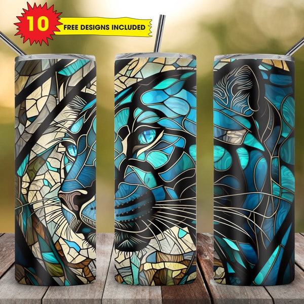 Panther Stained Glass Tumbler - Etsy